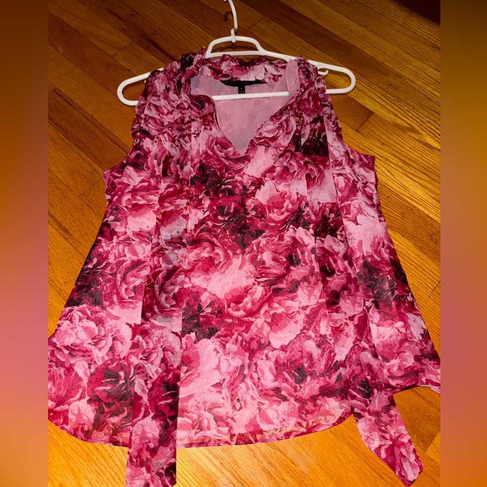 Pink floral blouse